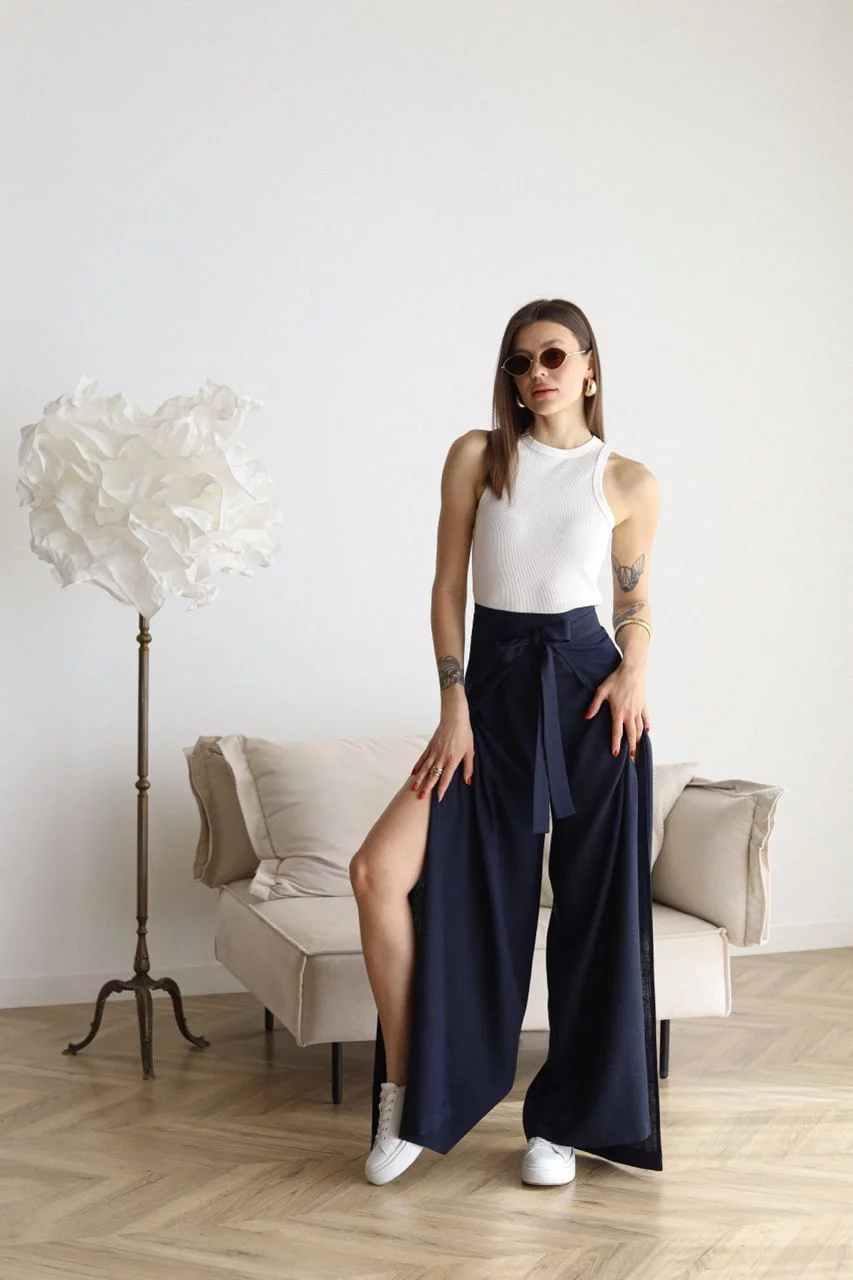 Sibella - Wide Leg Linen Pants for Women