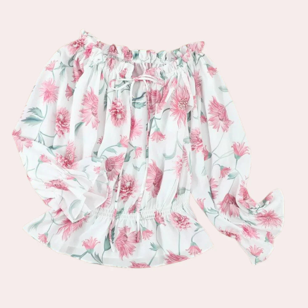 Annelise – Off-Shoulder Floral Blouse for Women | Lightweight & Stylish for Spring Days