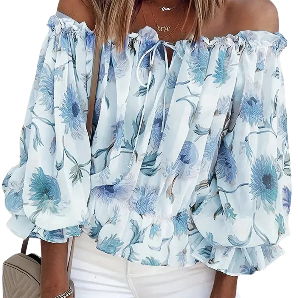 Annelise – Off-Shoulder Floral Blouse for Women | Lightweight & Stylish for Spring Days