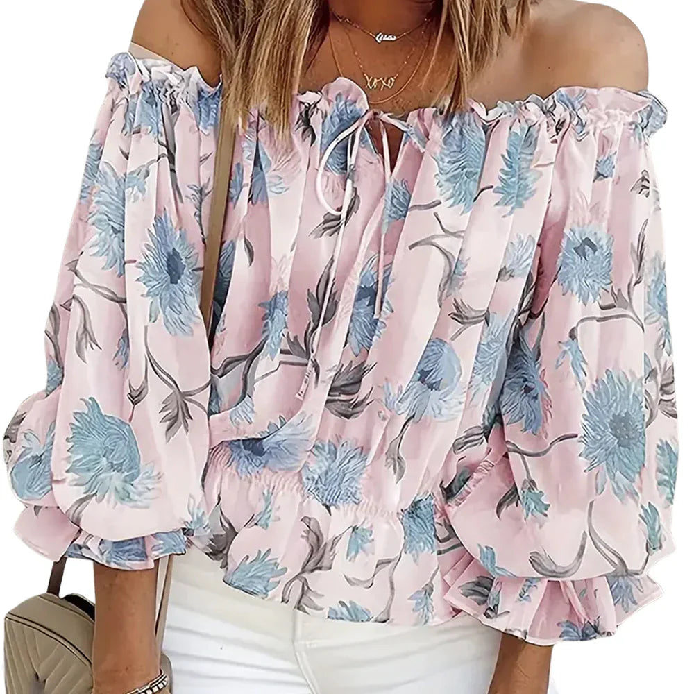 Annelise – Off-Shoulder Floral Blouse for Women | Lightweight & Stylish for Spring Days