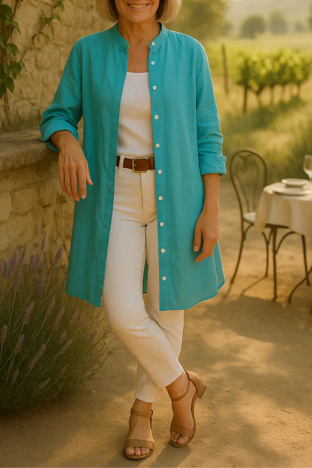 Cotton Flared Shirt Jacket for Women - Lightweight Layer, Button Down, Versatile Style