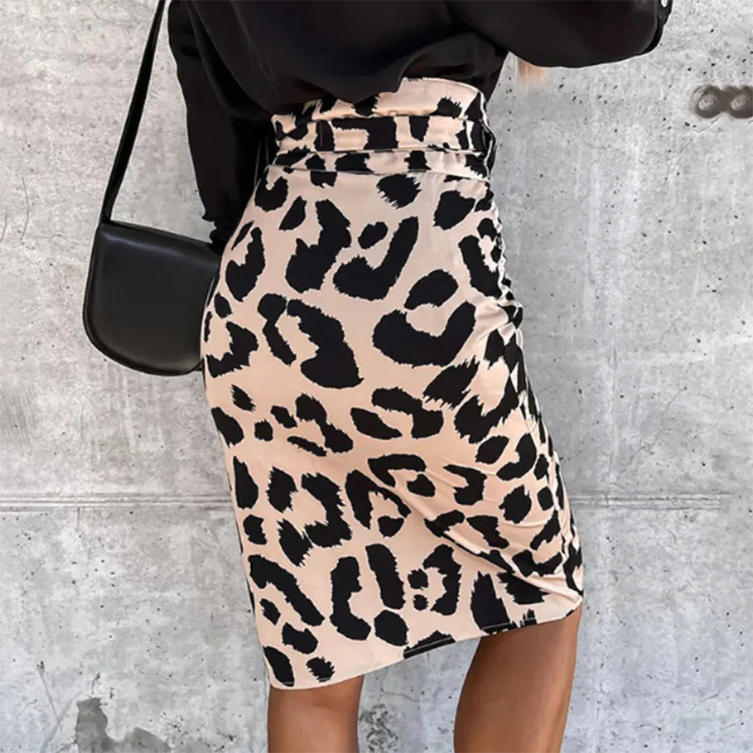 Céleste – Leopard Print Midi Skirt for Women | Lightweight, Eye-Catching Summer Style