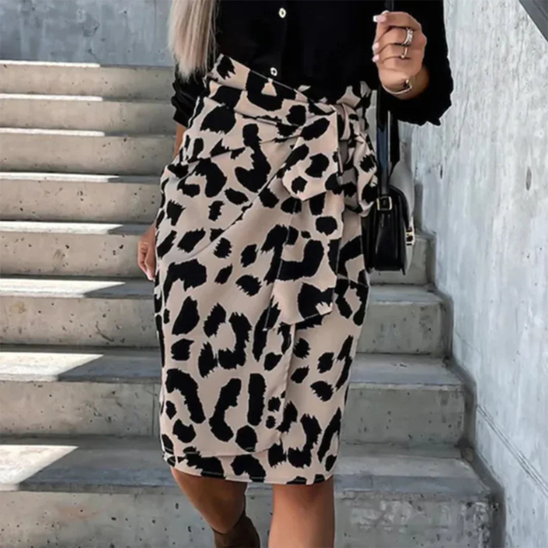 Céleste – Leopard Print Midi Skirt for Women | Lightweight, Eye-Catching Summer Style
