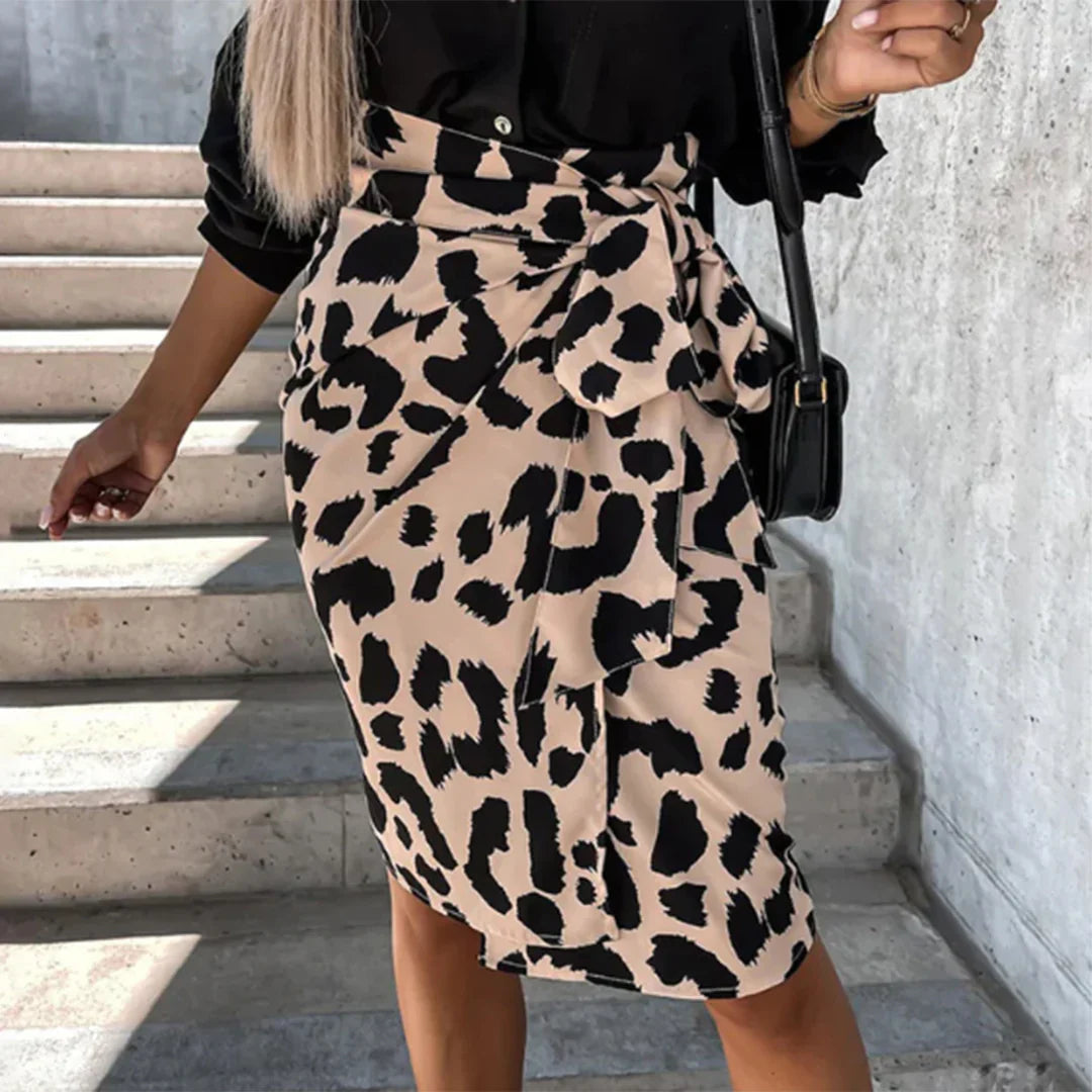Céleste – Leopard Print Midi Skirt for Women | Lightweight, Eye-Catching Summer Style