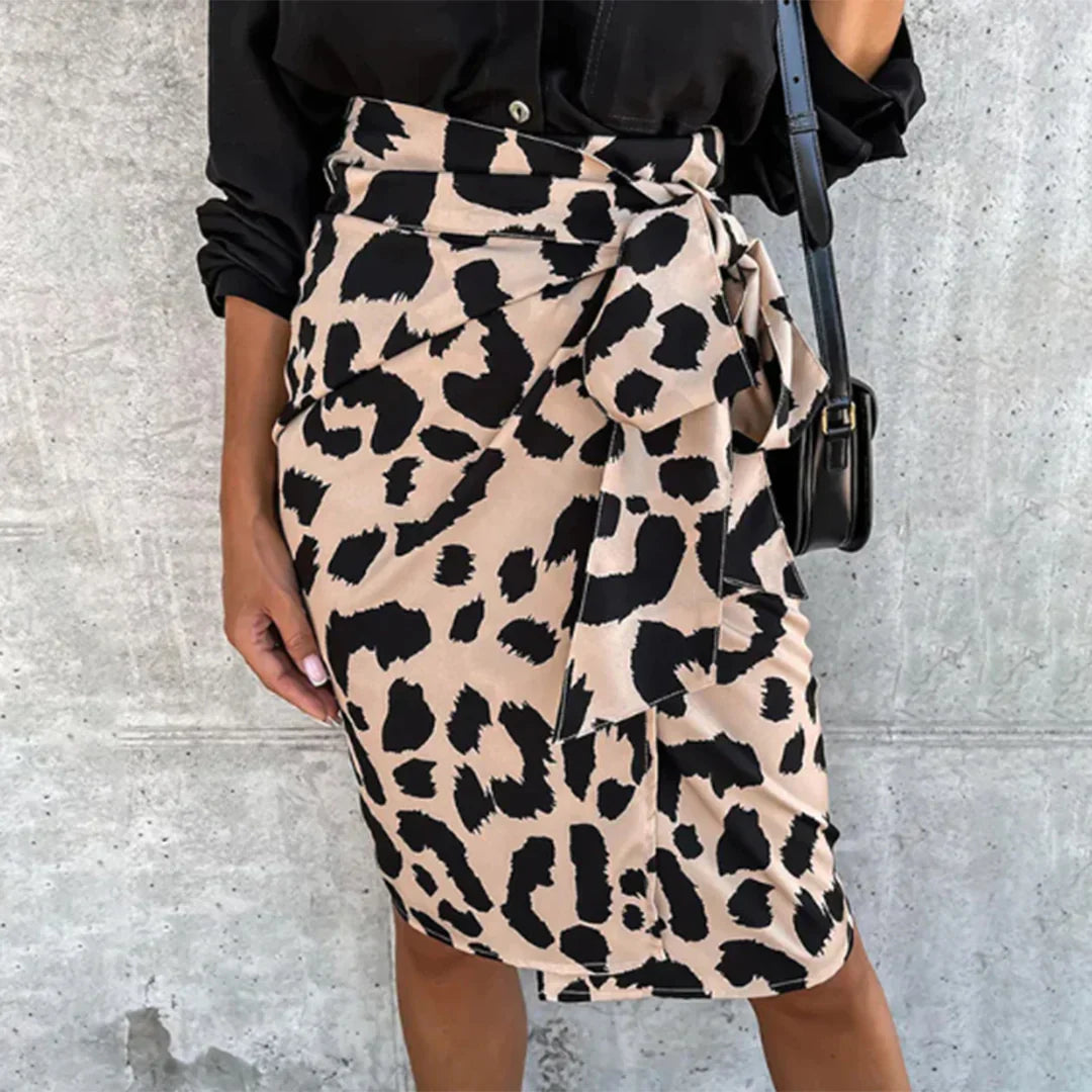 Céleste – Leopard Print Midi Skirt for Women | Lightweight, Eye-Catching Summer Style