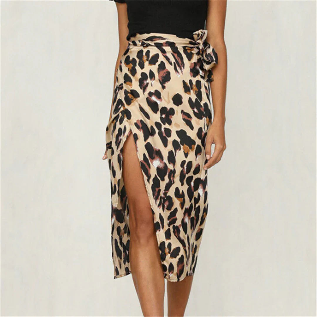 Céleste – Leopard Print Midi Skirt for Women | Lightweight, Eye-Catching Summer Style