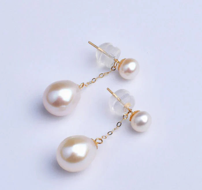 Giulia – Freshwater Pearl Drop Earrings | Elegant Charm for Day to Night