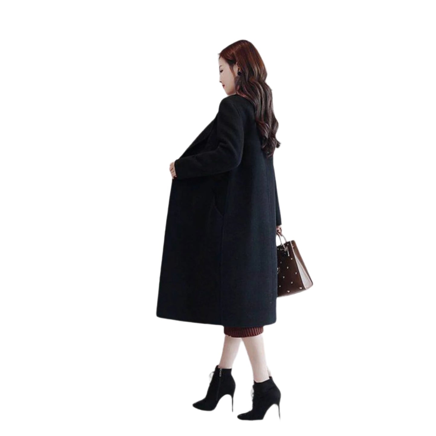 Isabella – Women's Long Wool Winter Coat | Elegant Warm Trench with Lapel Collar