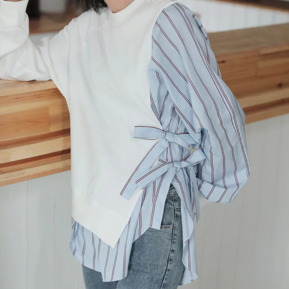 Serena – Striped Long Sleeve Cotton Shirt | Relaxed Fit for Everyday Elegance