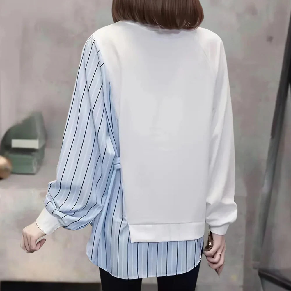 Serena – Striped Long Sleeve Cotton Shirt | Relaxed Fit for Everyday Elegance