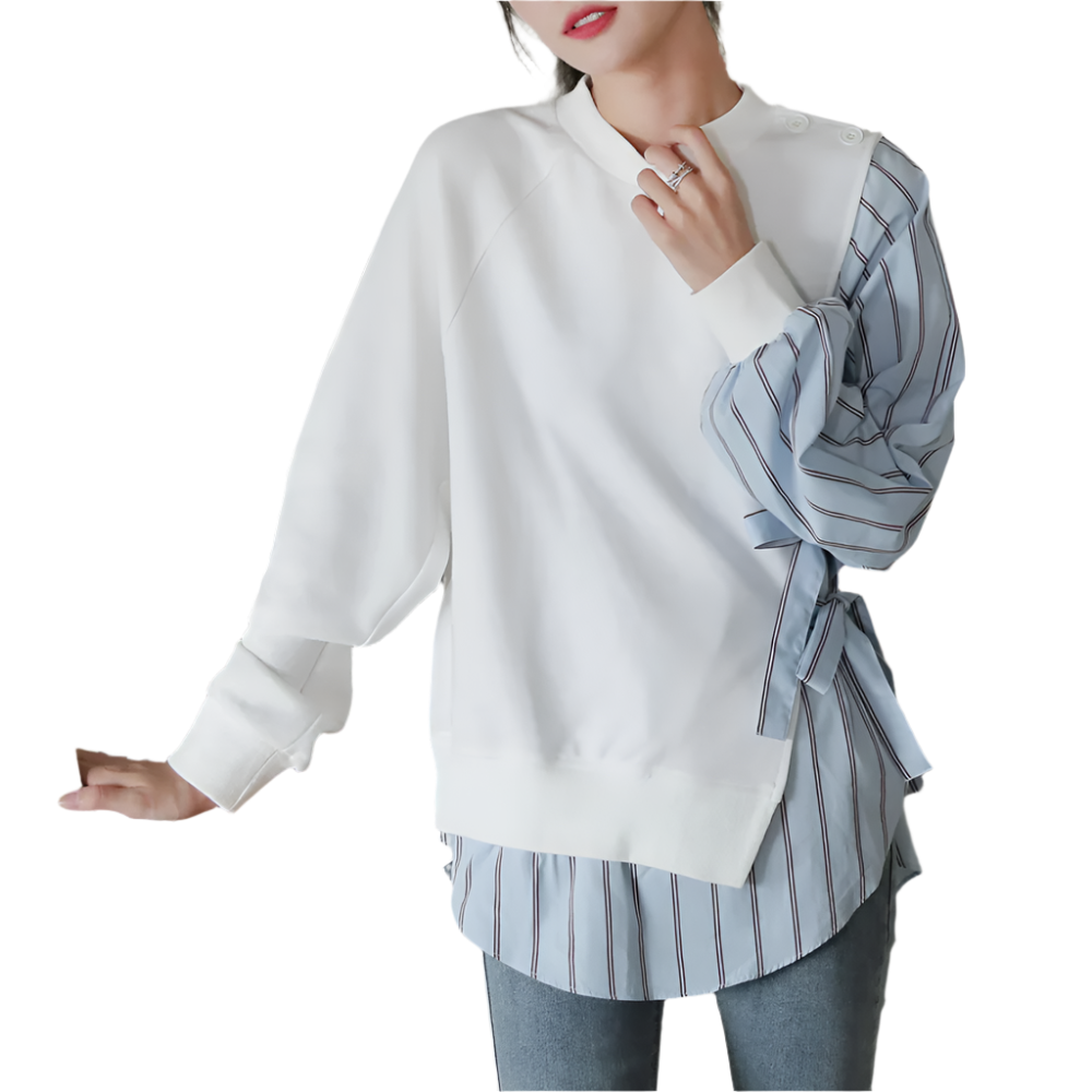Serena – Striped Long Sleeve Cotton Shirt | Relaxed Fit for Everyday Elegance