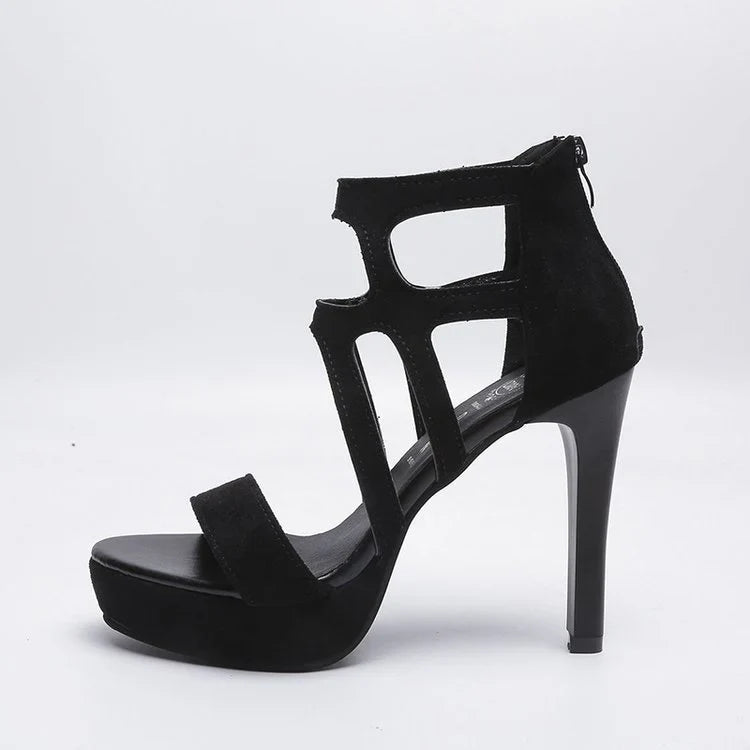 Valeria – Women's High Heel Cut-Out Sandals with Padded Platform | Elegant & Breathable Fit