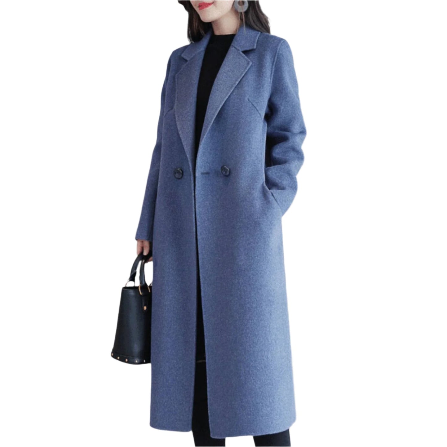 Isabella – Women's Long Wool Winter Coat | Elegant Warm Trench with Lapel Collar
