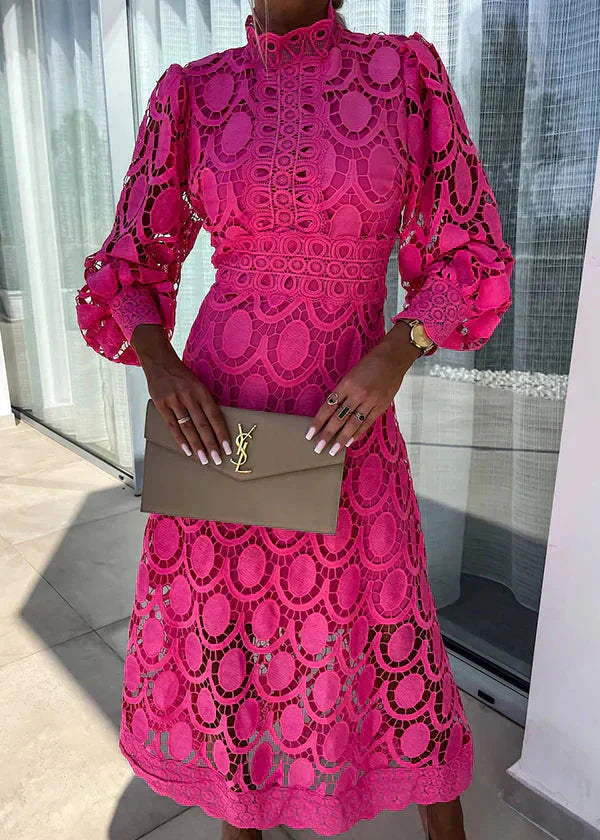 Elegant Lace Maxi Dress for Women - A-Line Silhouette, Party & Evening Wear