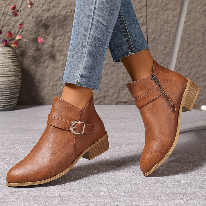 Amélina | Cozy Buckled Ankle Boots Designed for Sensitive Feet