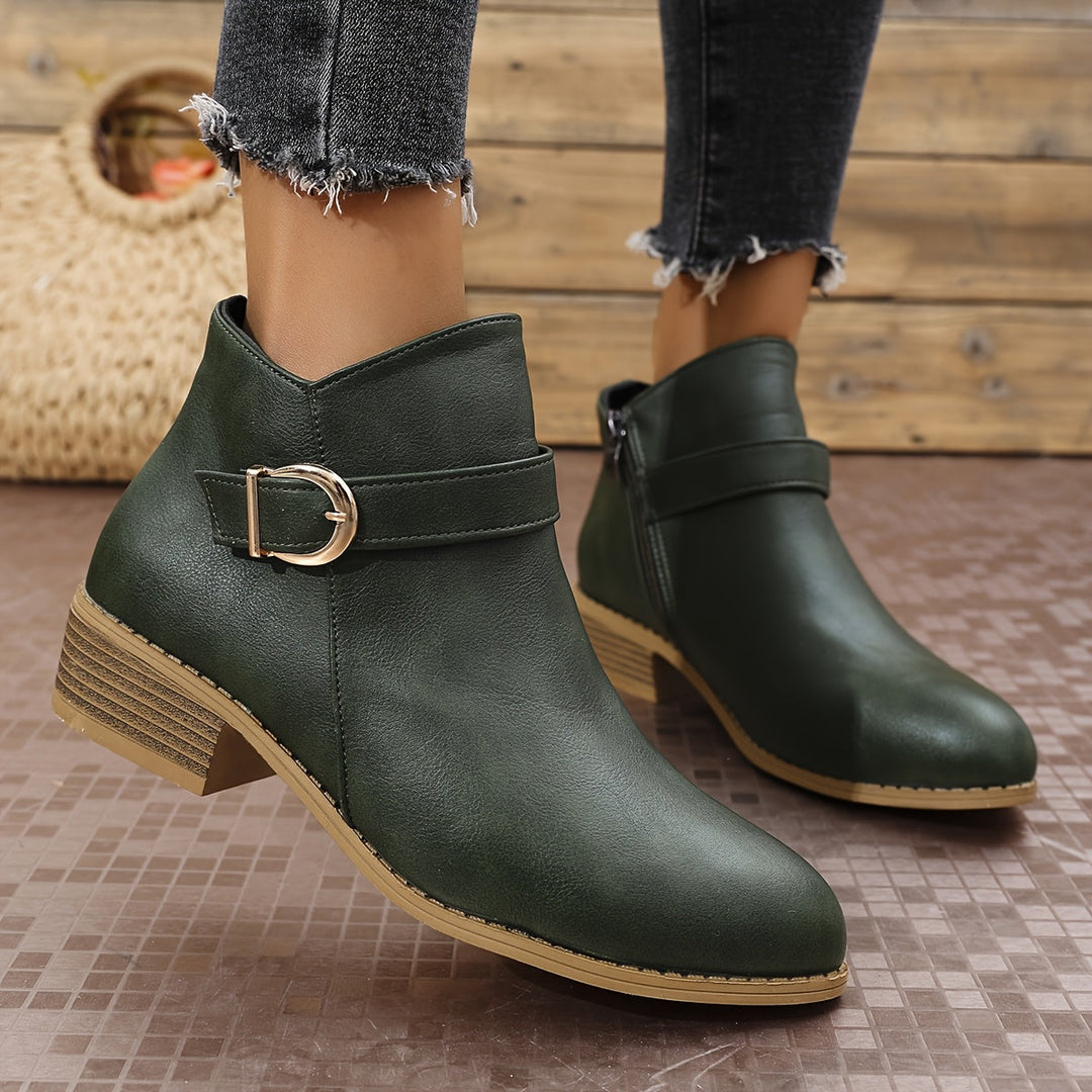 Amélina | Cozy Buckled Ankle Boots Designed for Sensitive Feet