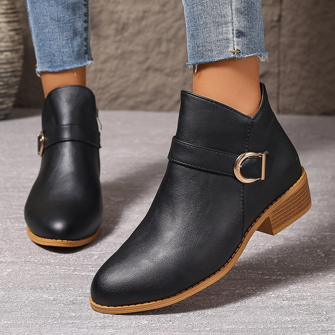 Amélina | Cozy Buckled Ankle Boots Designed for Sensitive Feet