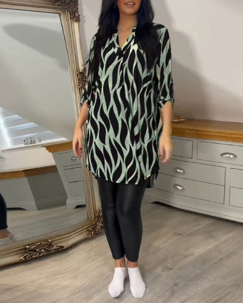 ALEXANDRA - Printed Loose-Fit Top