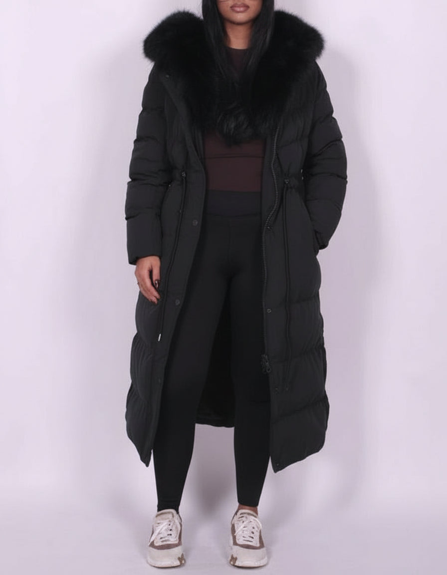 Aurora | Luxe Fur-Collar Long Puffer Coat
