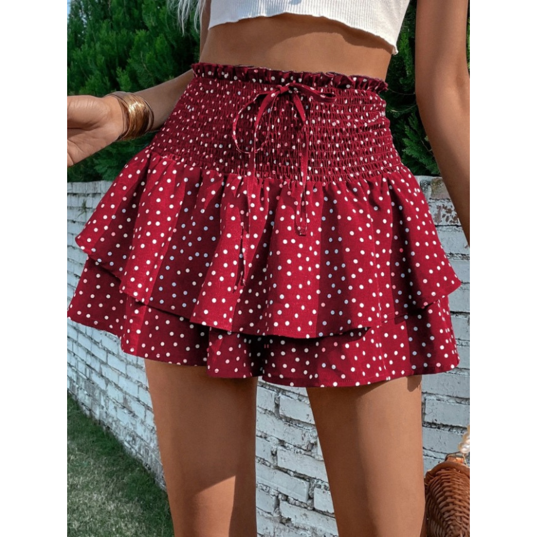 LUNINGNING – Lightweight Shirred Layered Summer Skort