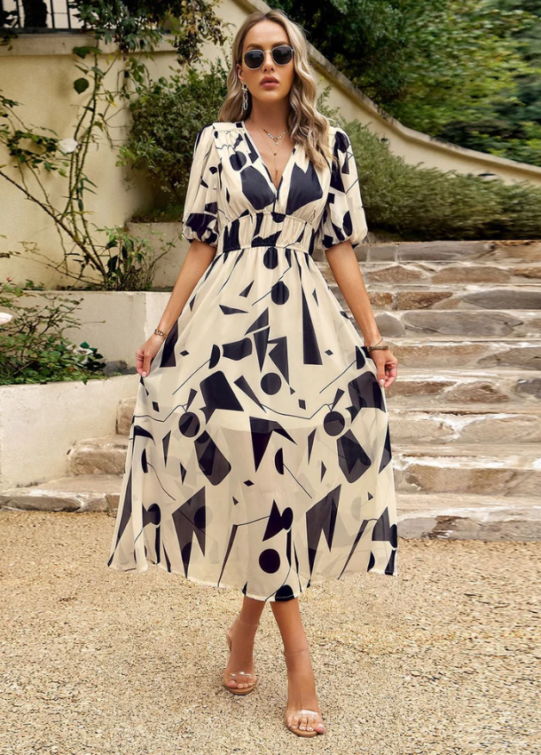 Faye | Flattering Floral Midi Dress