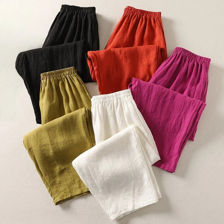Annemarie™ — Cotton and Linen Flowing Trousers