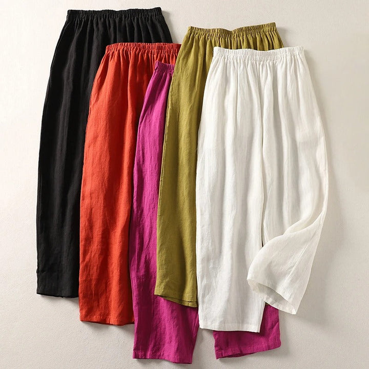 Annemarie™ — Cotton and Linen Flowing Trousers