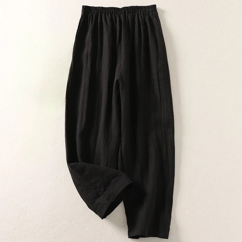 Annemarie™ — Cotton and Linen Flowing Trousers