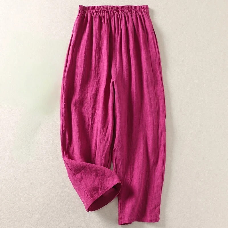 Annemarie™ — Cotton and Linen Flowing Trousers