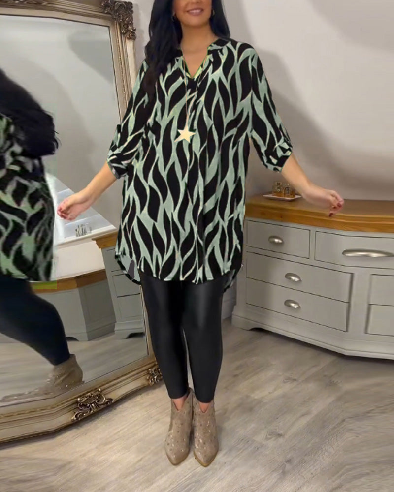 ALEXANDRA - Printed Loose-Fit Top