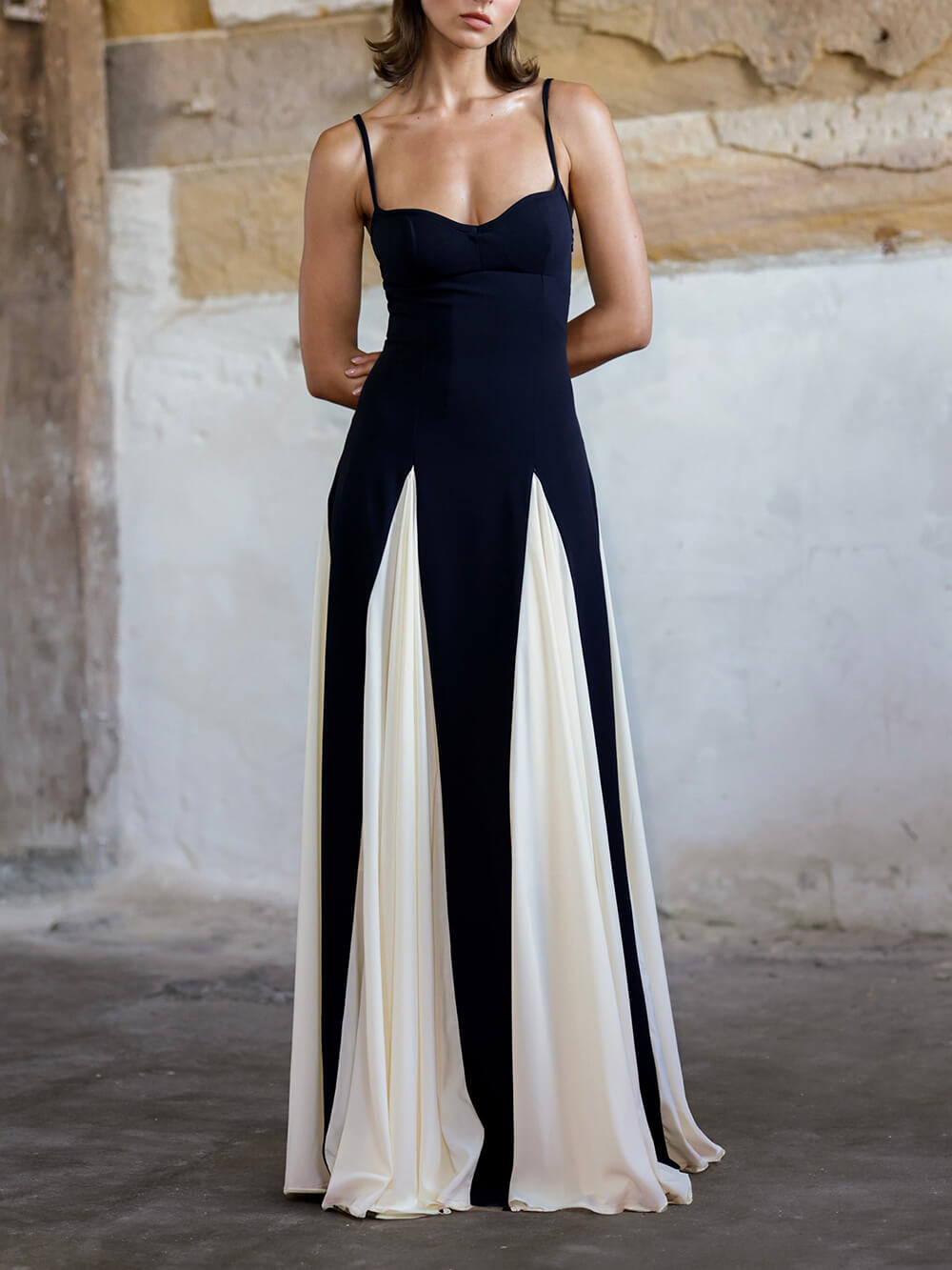 Clara™ Elegance Panelled Tulle A-line Slip Maxi Dress