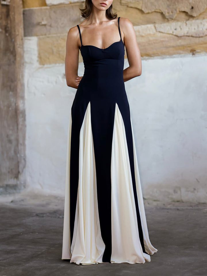 Clara™ Elegance Panelled Tulle A-line Slip Maxi Dress