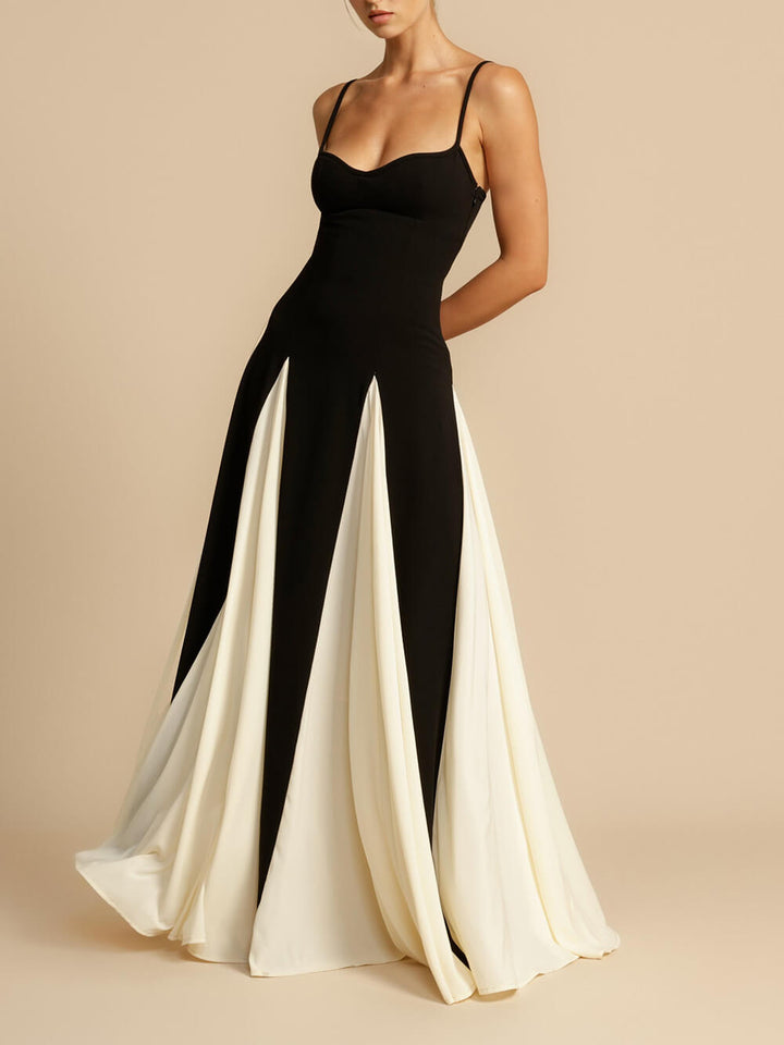 Clara™ Elegance Panelled Tulle A-line Slip Maxi Dress