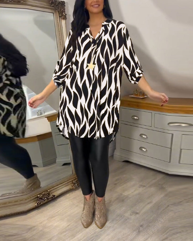 ALEXANDRA - Printed Loose-Fit Top