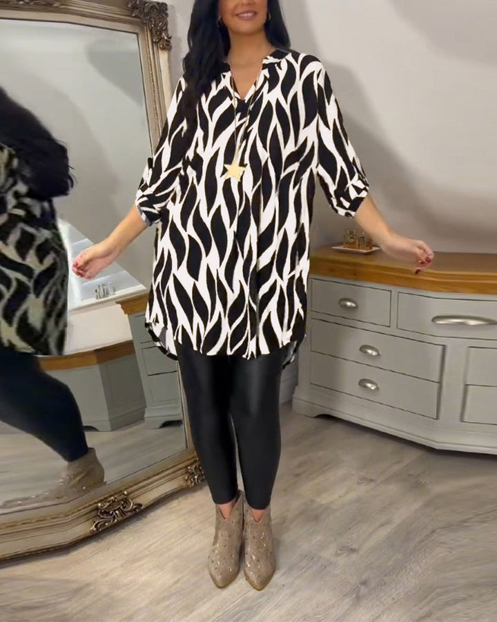 ALEXANDRA - Printed Loose-Fit Top
