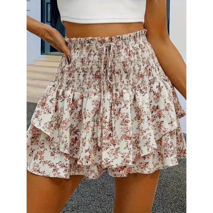 LUNINGNING – Lightweight Shirred Layered Summer Skort