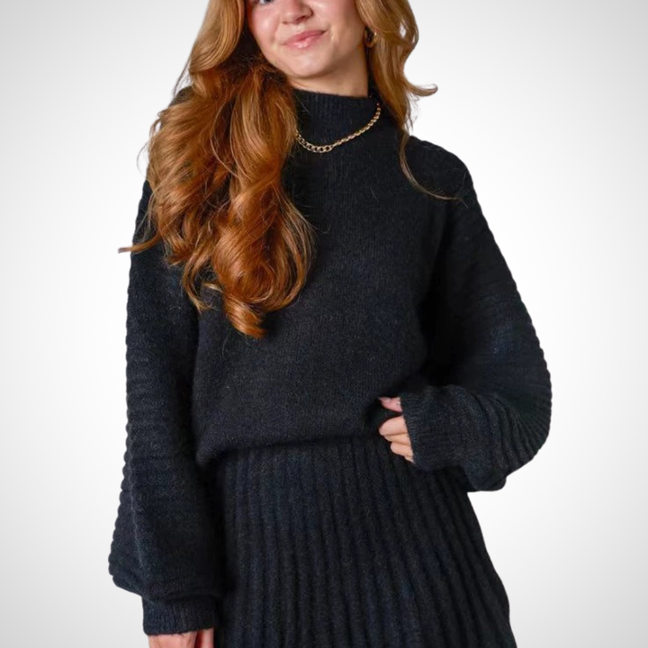 LOUISA - Elegant Ribbed Knit Two-Piece Fall Outfit