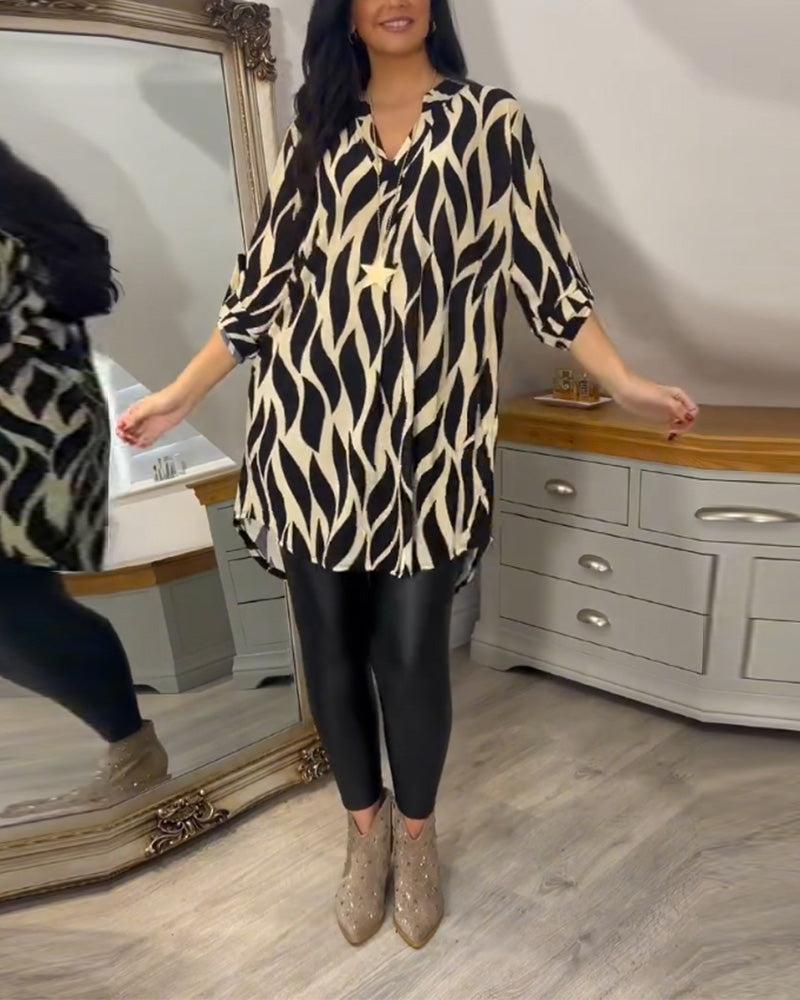 ALEXANDRA - Printed Loose-Fit Top
