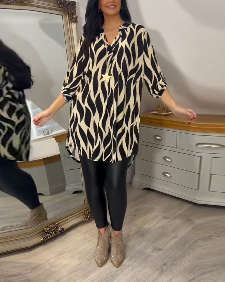 ALEXANDRA - Printed Loose-Fit Top