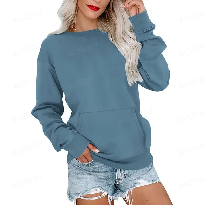 ERMA - Women's Lightweight Crewneck Hoodless Sweatshirt