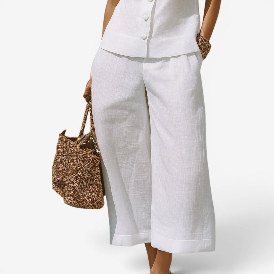 Khalia™ Set in linen with square neckline