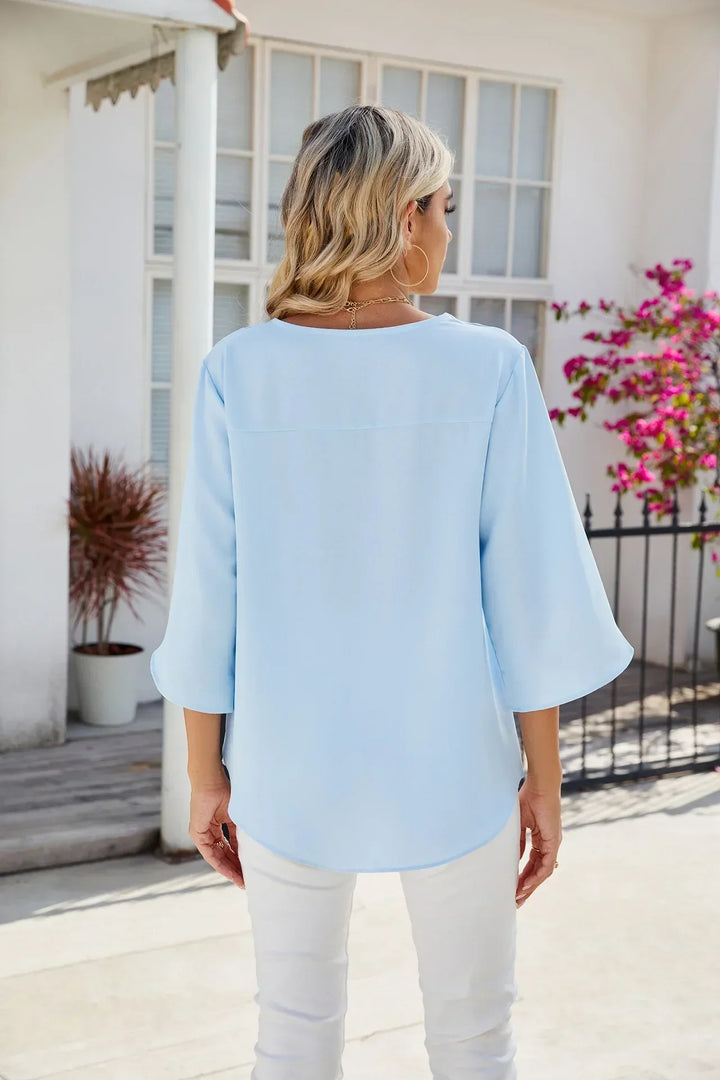 Clementine™ | ELEGANT V-NECK BLOUSE WITH LOOSE FIT