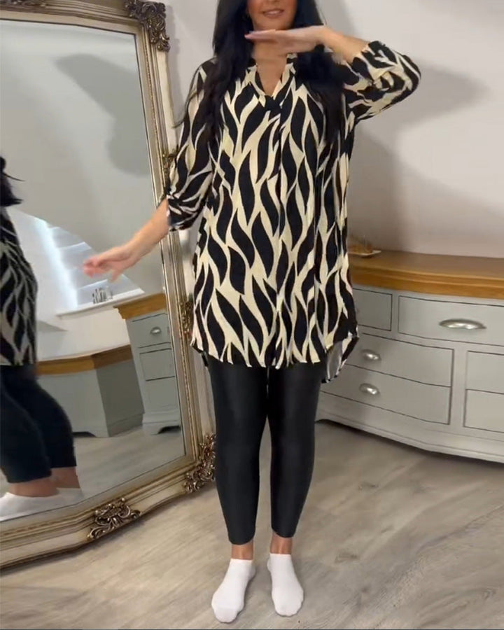 ALEXANDRA - Printed Loose-Fit Top