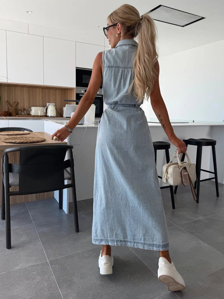 Imogen™ | Elegant Denim Shirt Dress