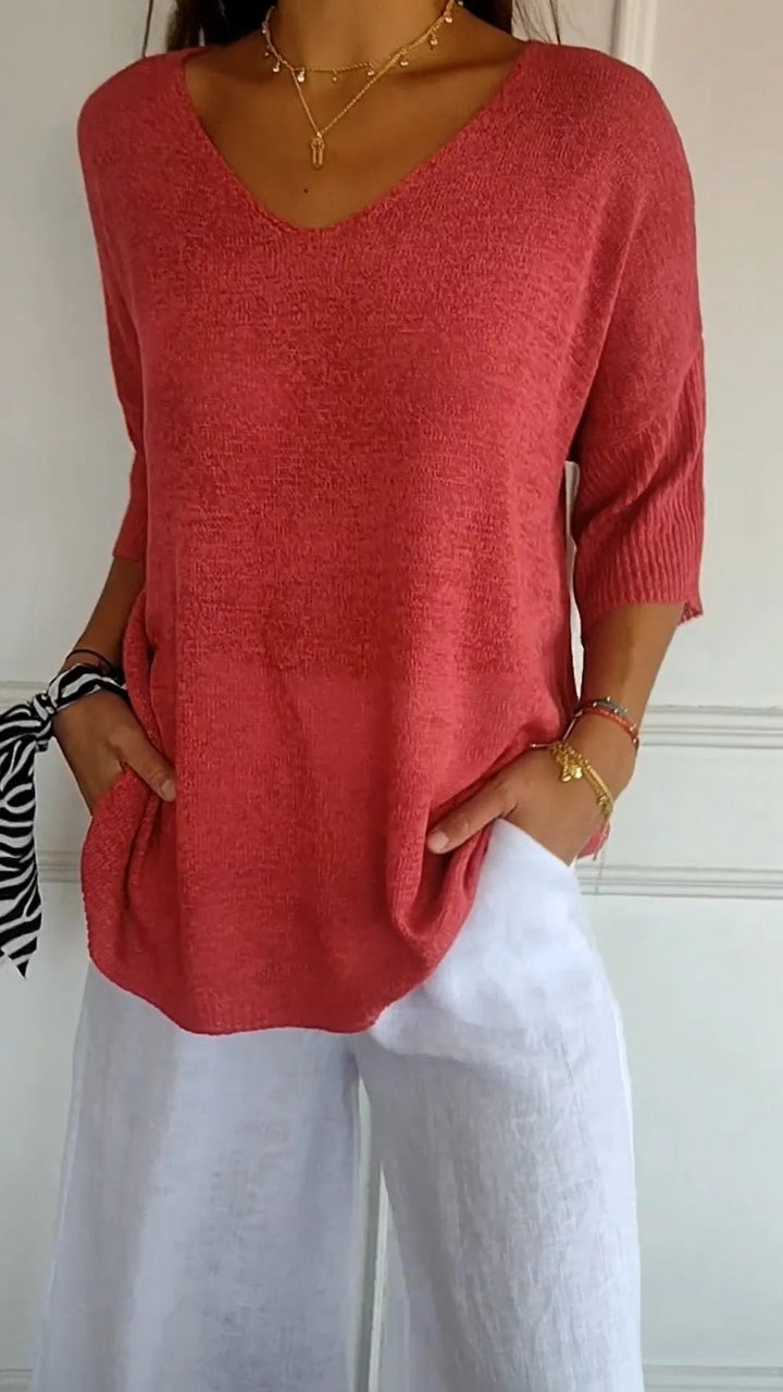 LAUREN - Casual V-Neck Top