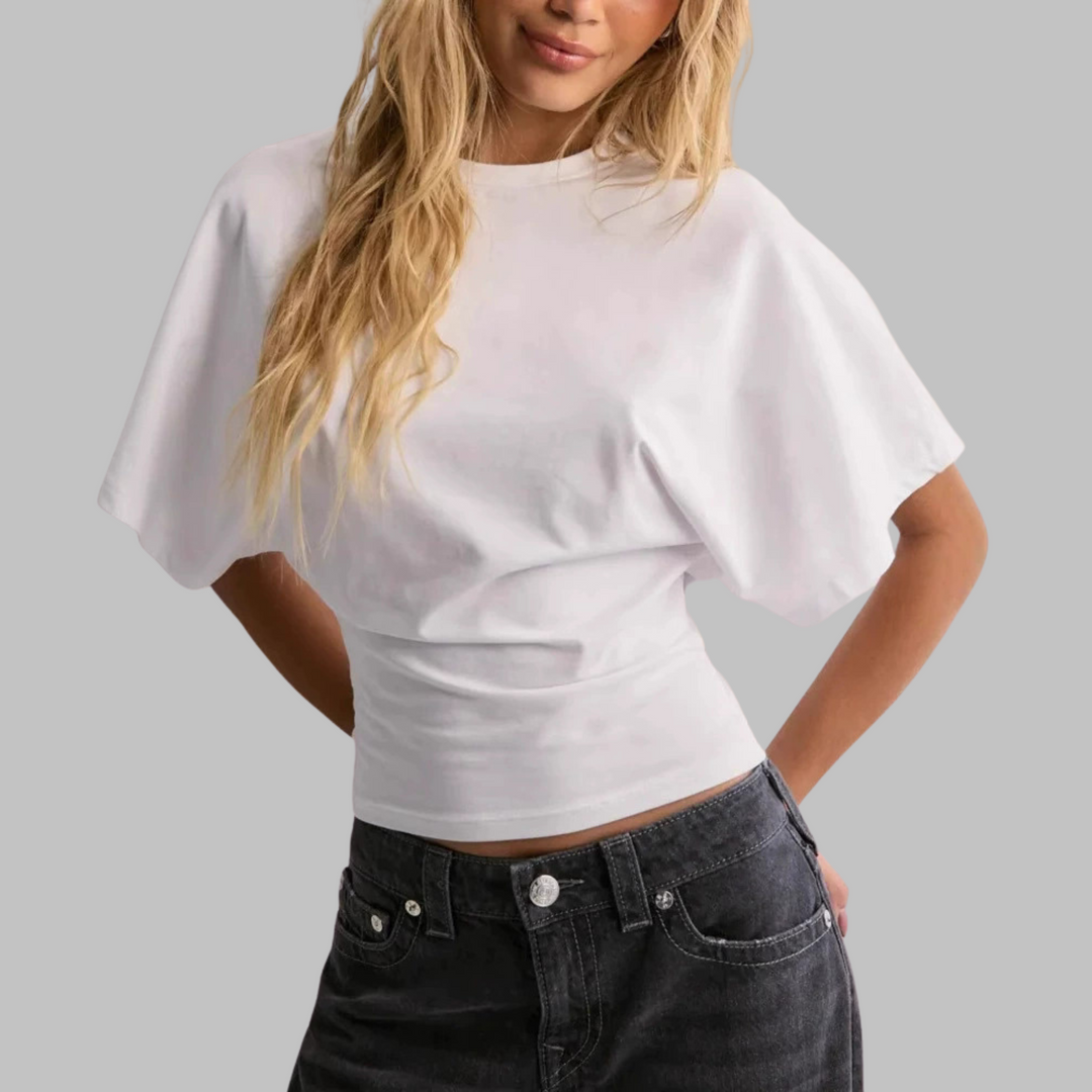 RAZI - Casual Fitted Half Sleeve Round Neck Top