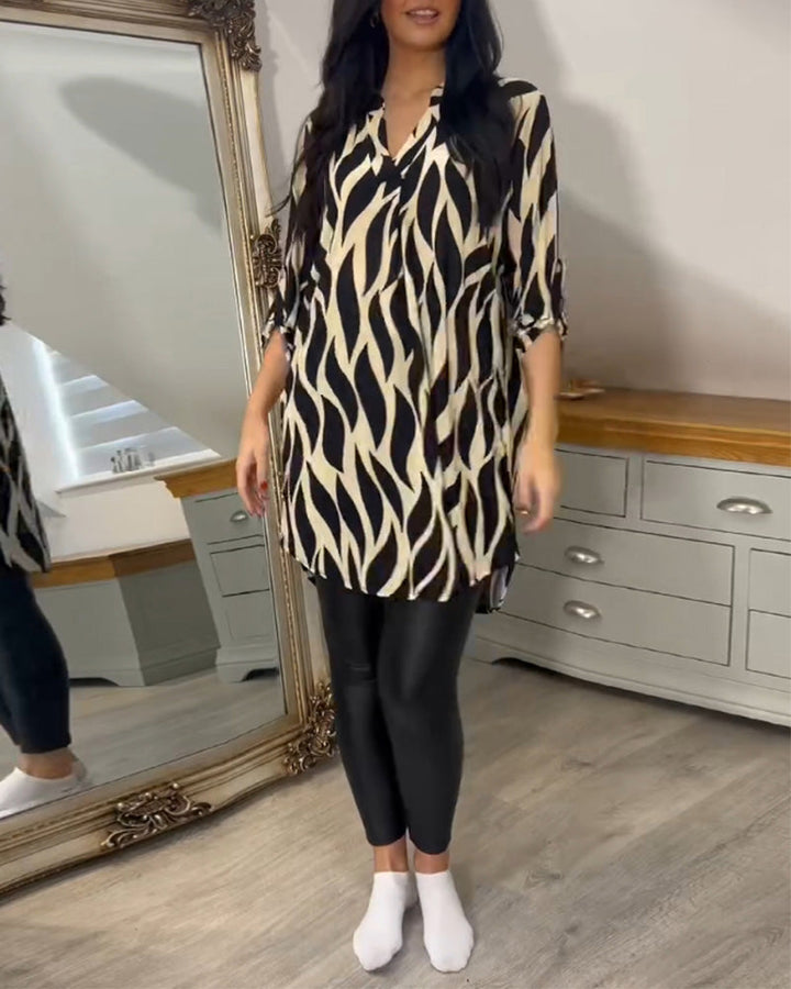 ALEXANDRA - Printed Loose-Fit Top