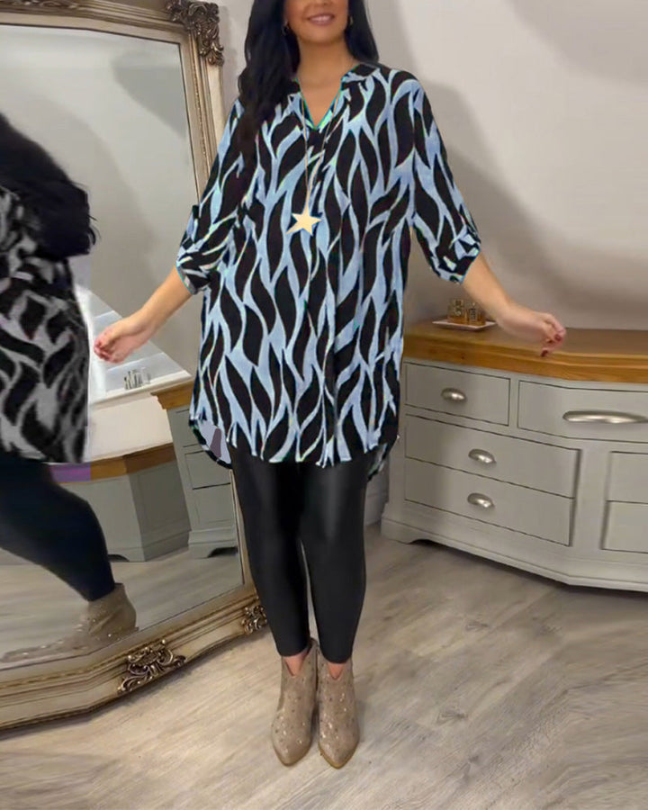 ALEXANDRA - Printed Loose-Fit Top