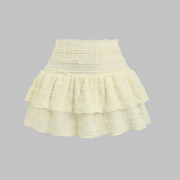 MATHA - Chic Layered Ruffle Hem Skort