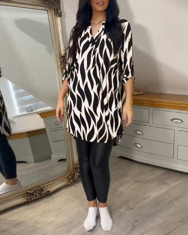 ALEXANDRA - Printed Loose-Fit Top